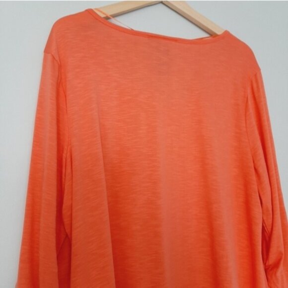 STYLE & CO. Stretchy & Soft Chifon Hem Women's Salmon Pink Top Sz 2X - Picture 14 of 15
